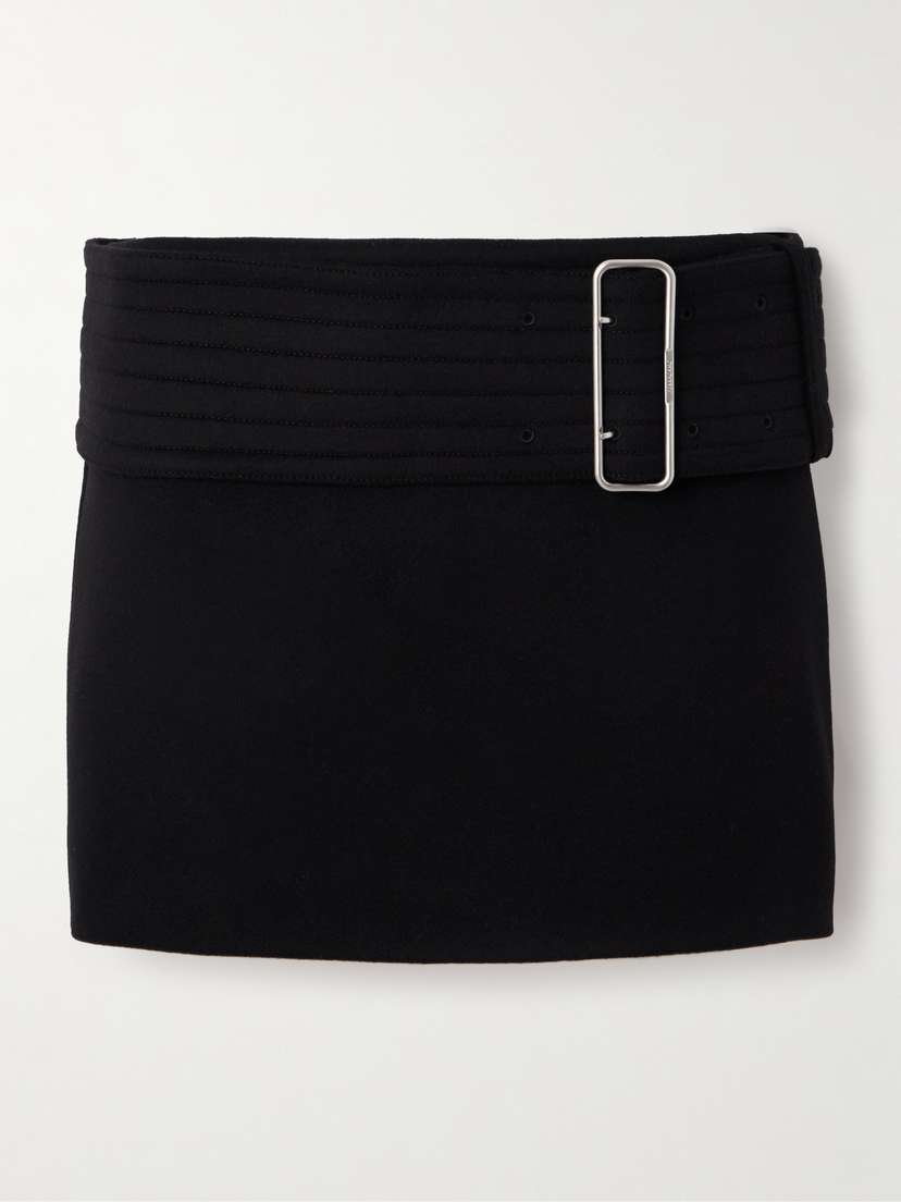 Ferragamo Belted Wool And Cashmere-blend Mini Skirt