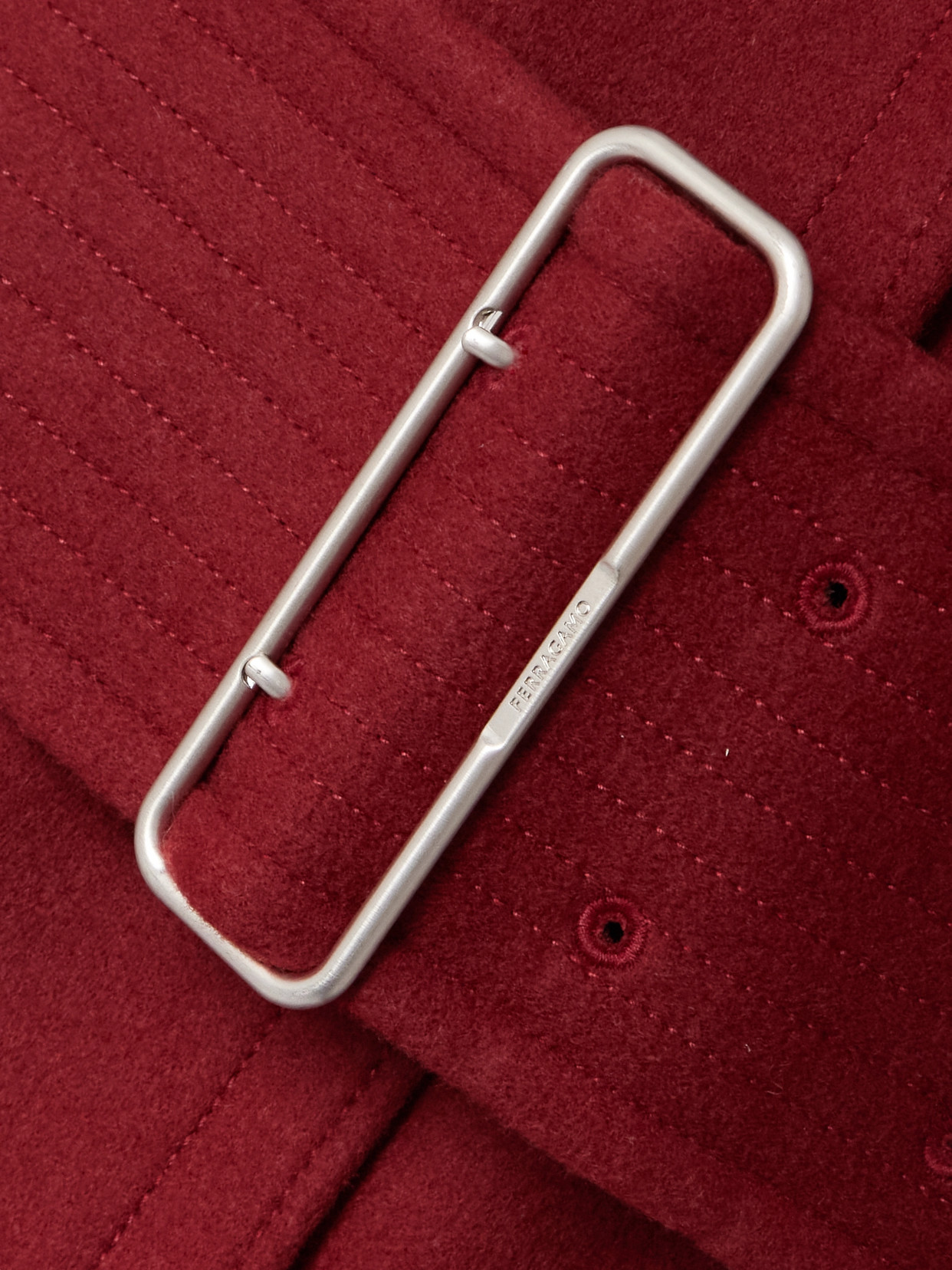Ferragamo Belted Wool And Cashmere-blend Coat In Red