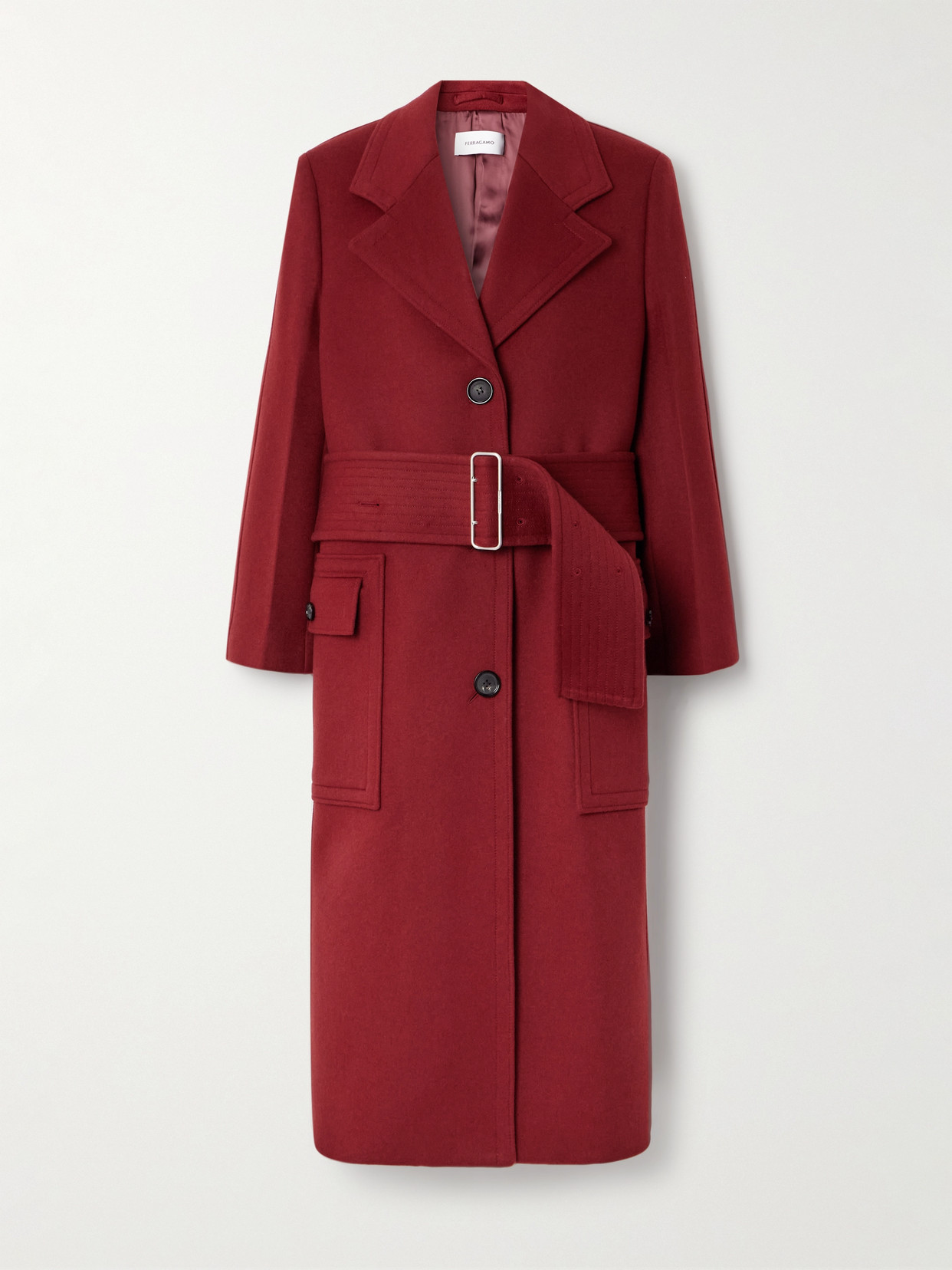Ferragamo - Belted Wool And Cashmere-blend Coat - Red