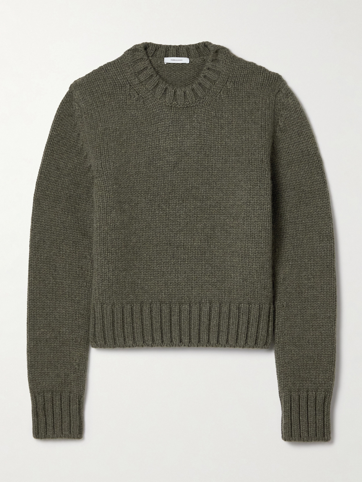 Ferragamo - Wool And Cashmere-blend Sweater - Green