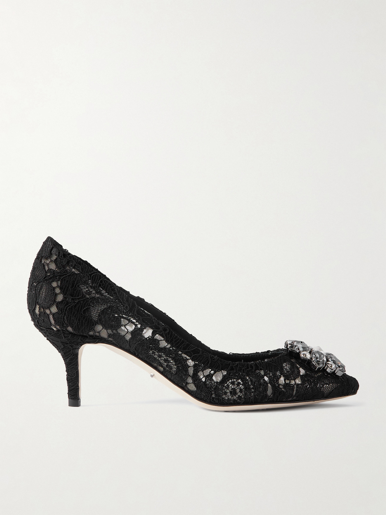 Dolce & Gabbana Bellucci 90 Crystal-embellished Pumps In Taormina Lace In Blue