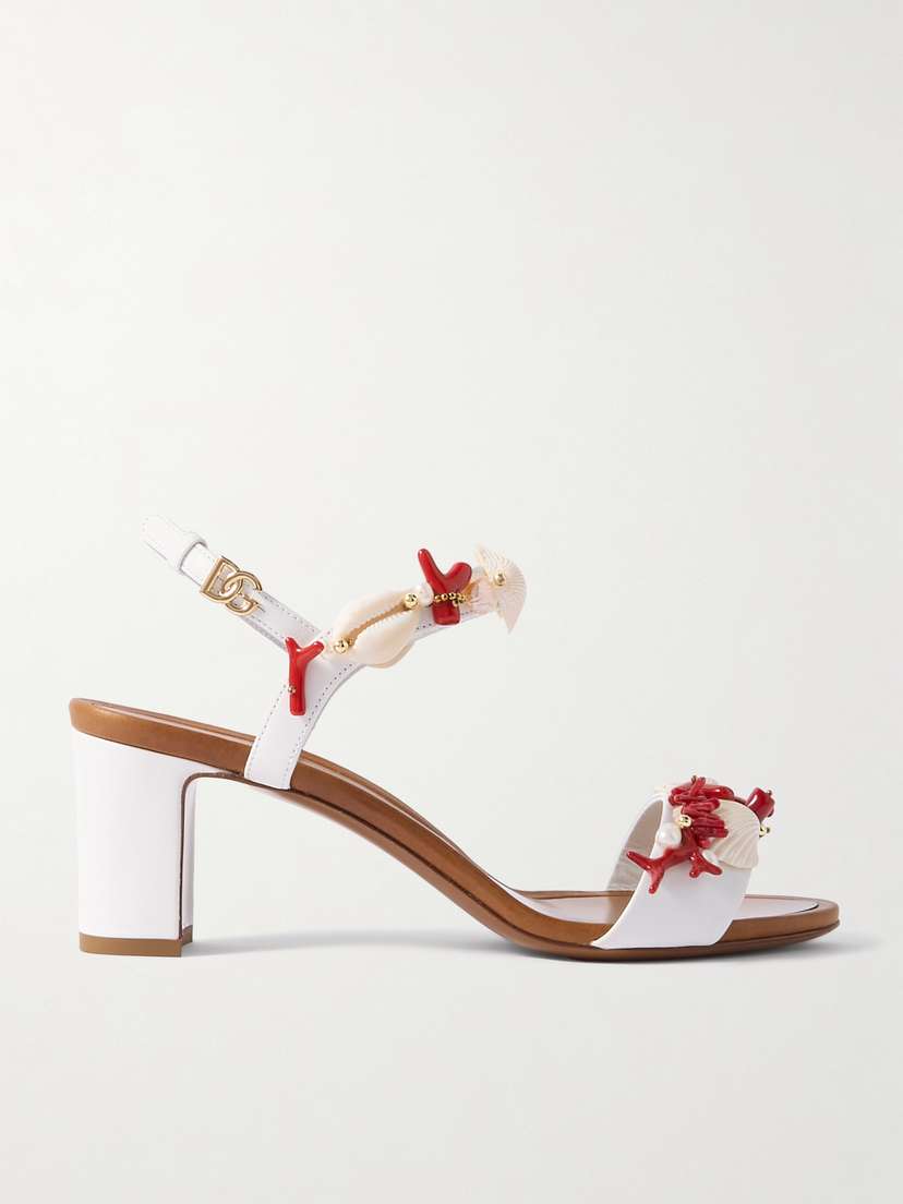 Dolce & Gabbana Keira Embellished Leather Sandals