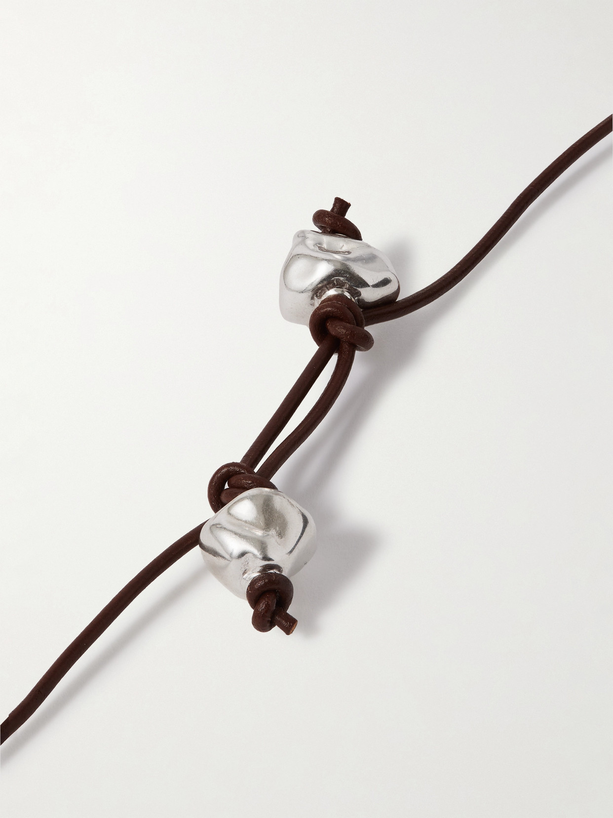 Alighieri The Bones Of Rebirth Recycled Silver And Leather Necklace In Silver