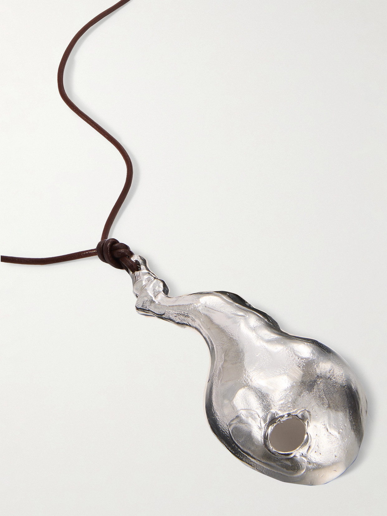 Alighieri The Bones Of Rebirth Recycled Silver And Leather Necklace In Silver