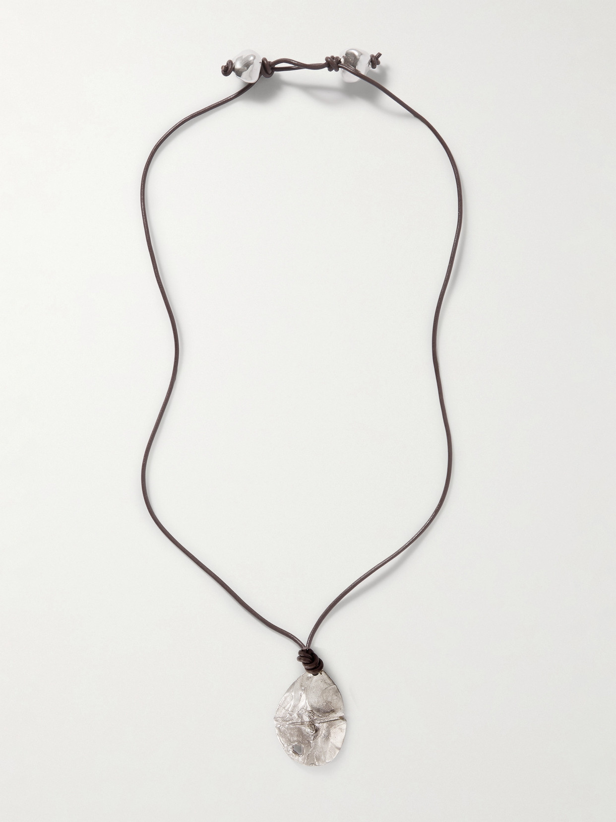 Alighieri The Ancient Incantations Recycled Silver And Leather Necklace