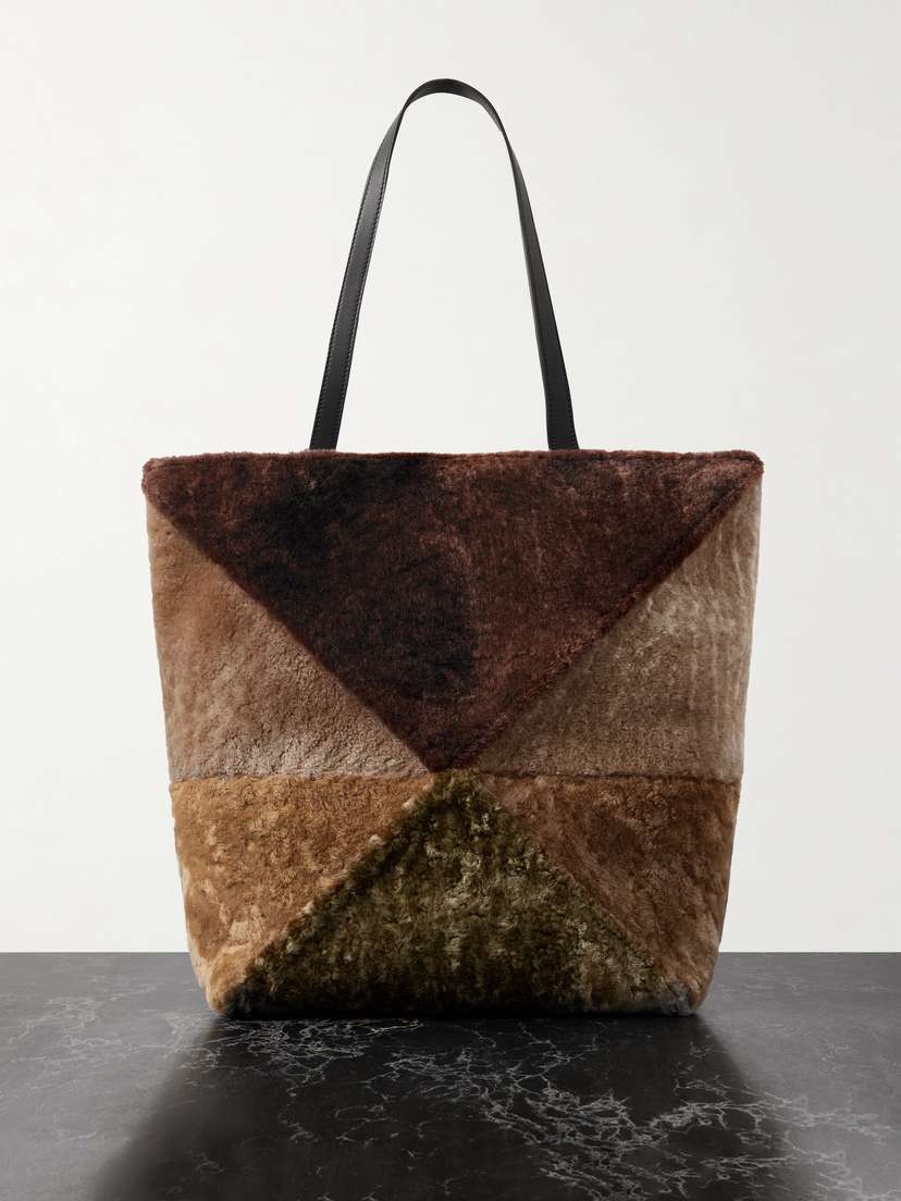 Loewe Puzzle Fold Convertible Large Shearling Tote