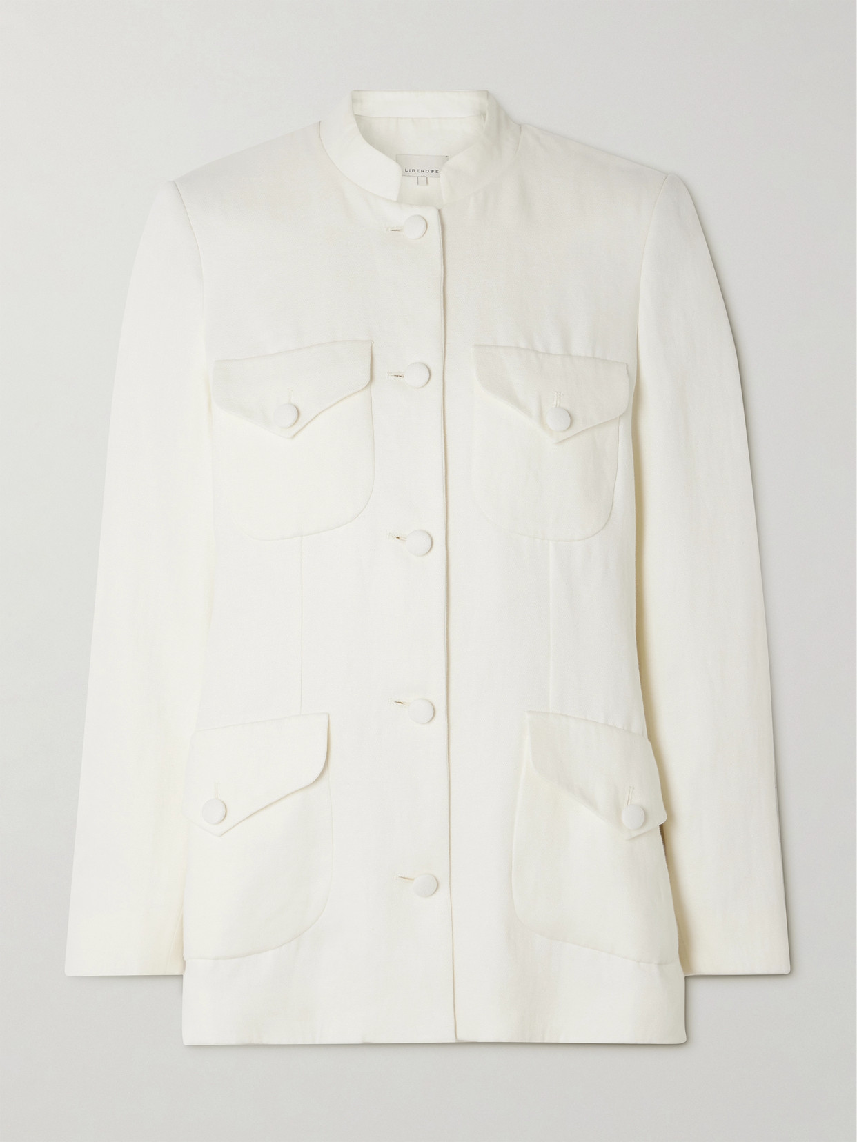 LIBEROWE - + Net Sustain Raja Linen Blazer - White