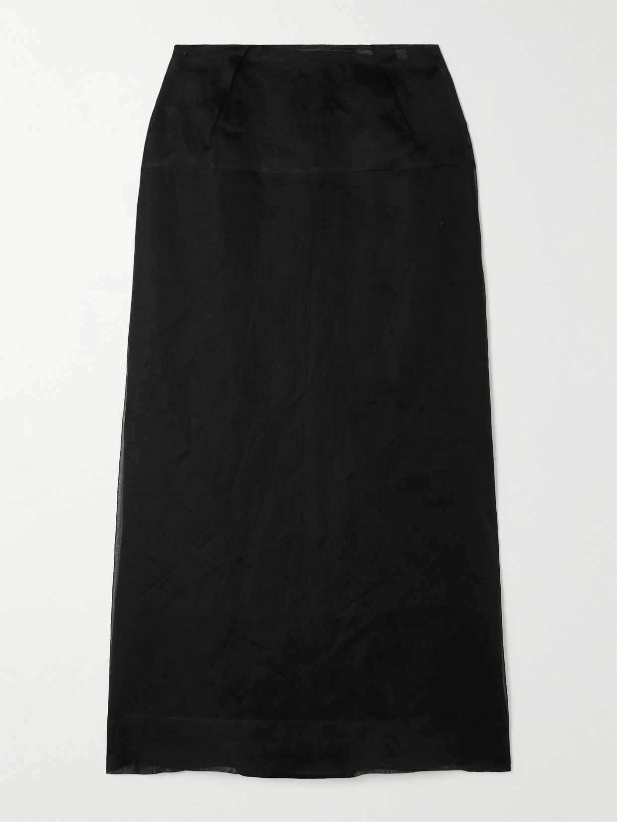 Carven Cotton-gauze Midi Skirt In Black