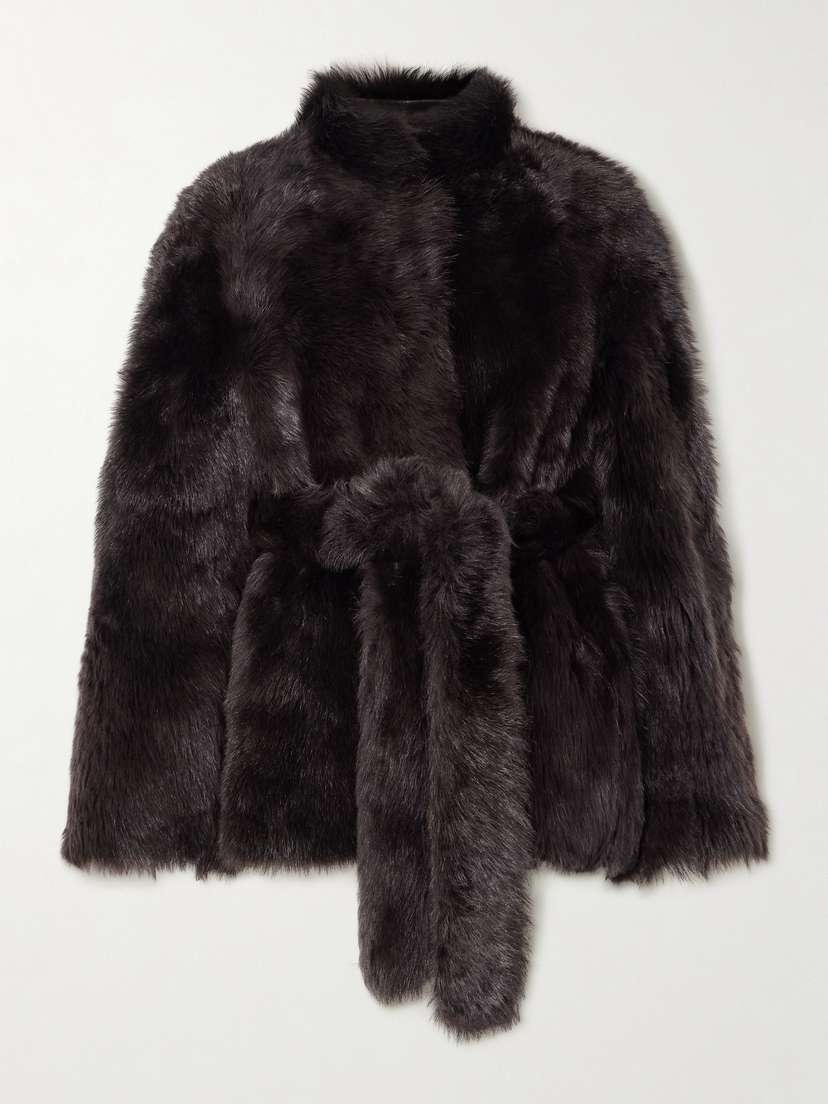 Nour Hammour Elsa Belted Shearling Coat