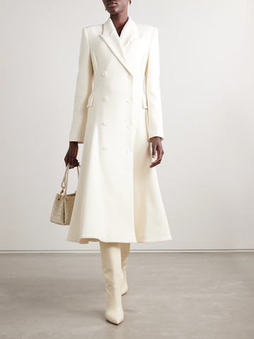 Sergio Hudson Double-breasted wool-blend crepe coat