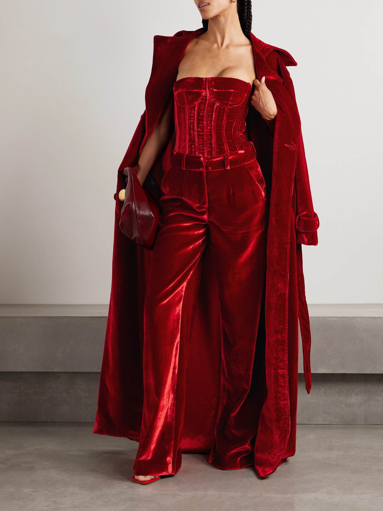 Strapless Velvet Bustier Top