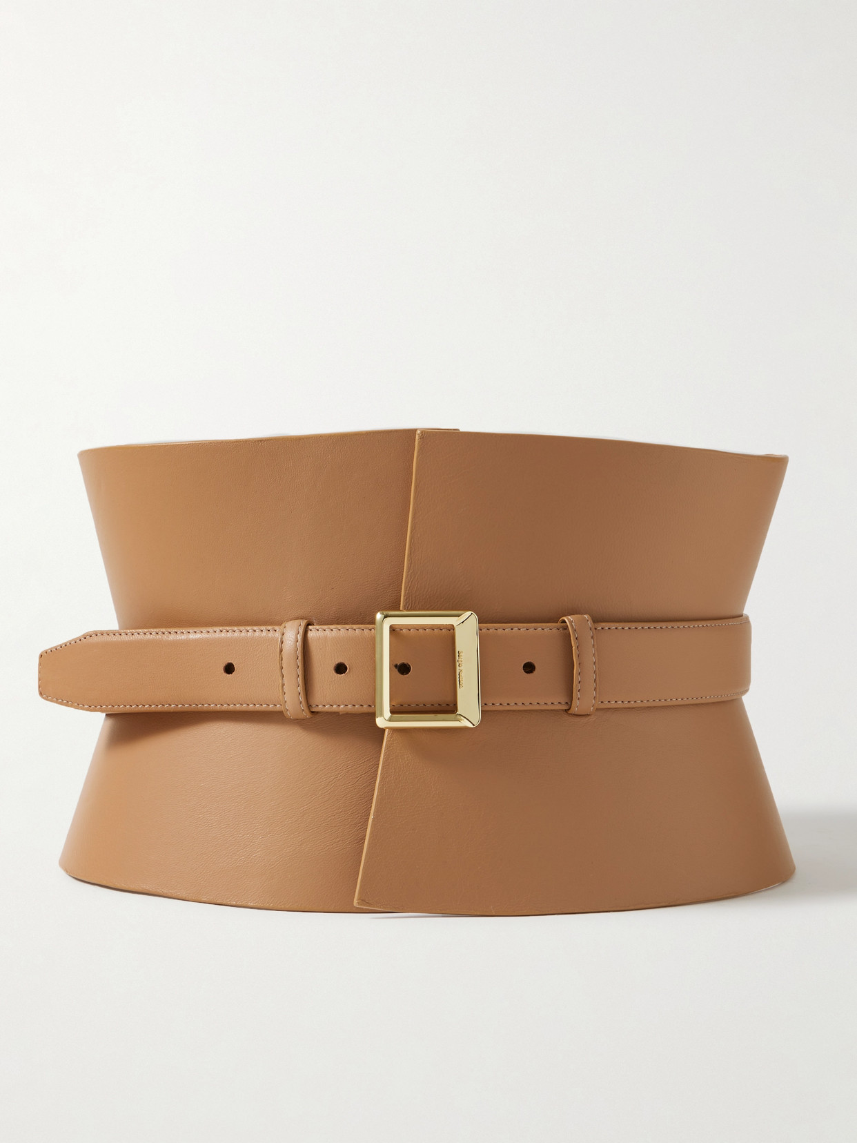 Sergio Hudson Leather Waist Belt In Brown