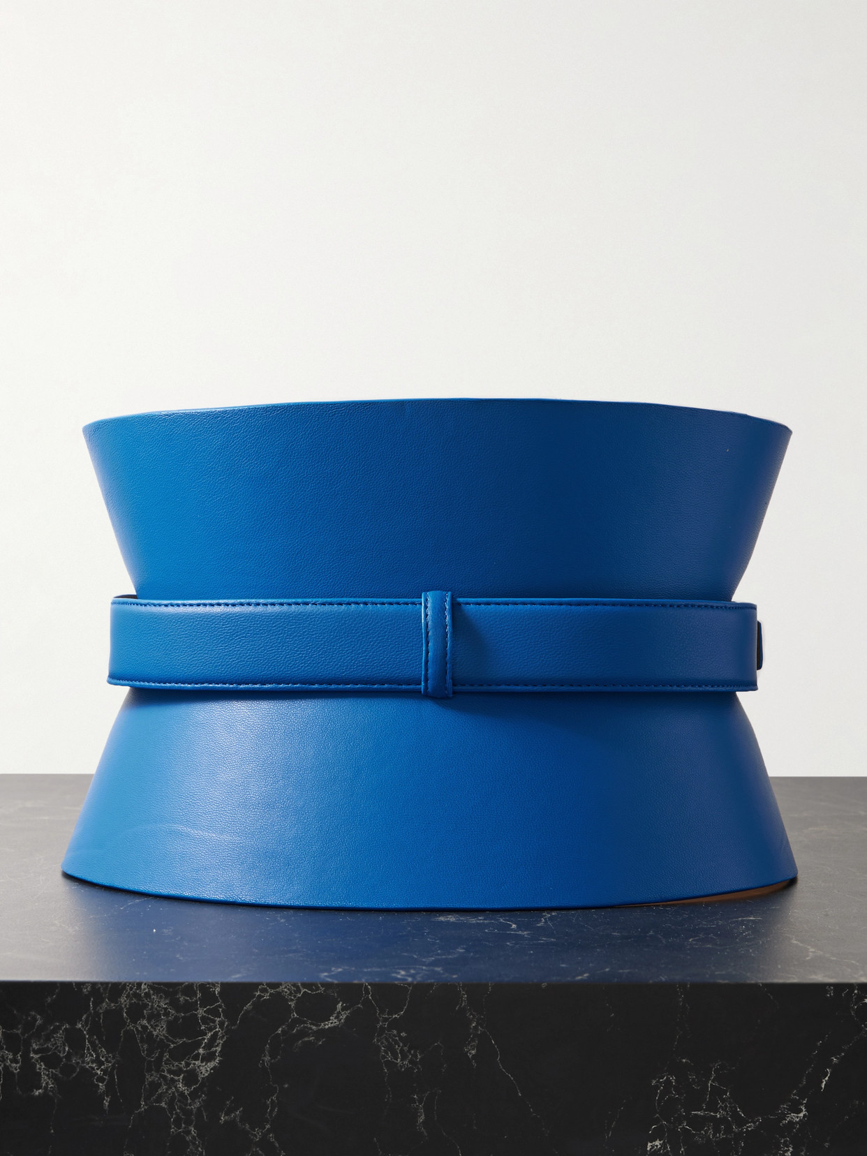 Sergio Hudson Leather Waist Belt In Blue