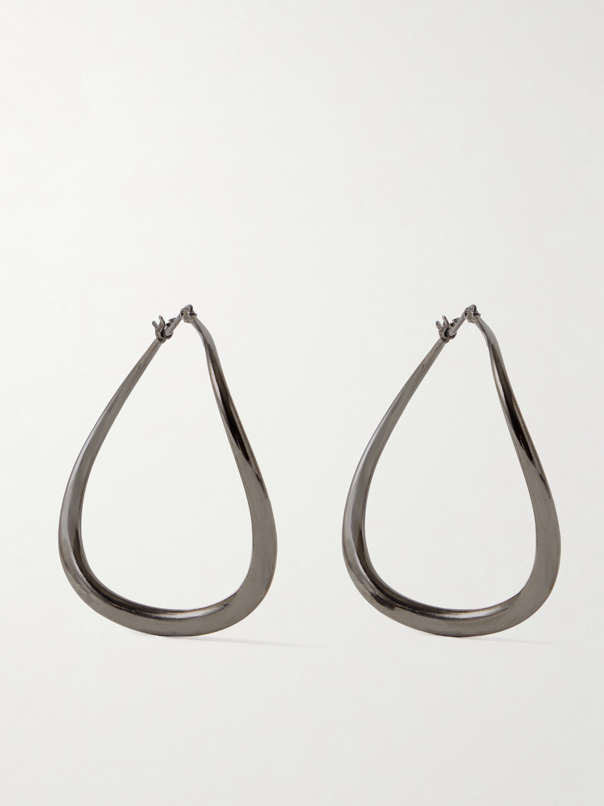 Valentino Garavani Gunmetal-tone Hoop Earrings In Black
