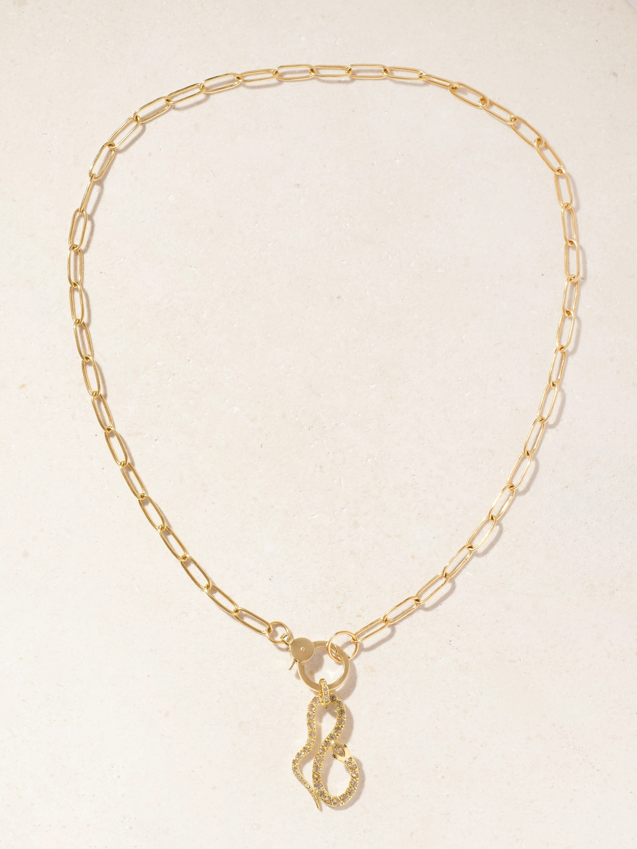 Ileana Makri Celestial Snake 18-karat Gold Diamond Necklace