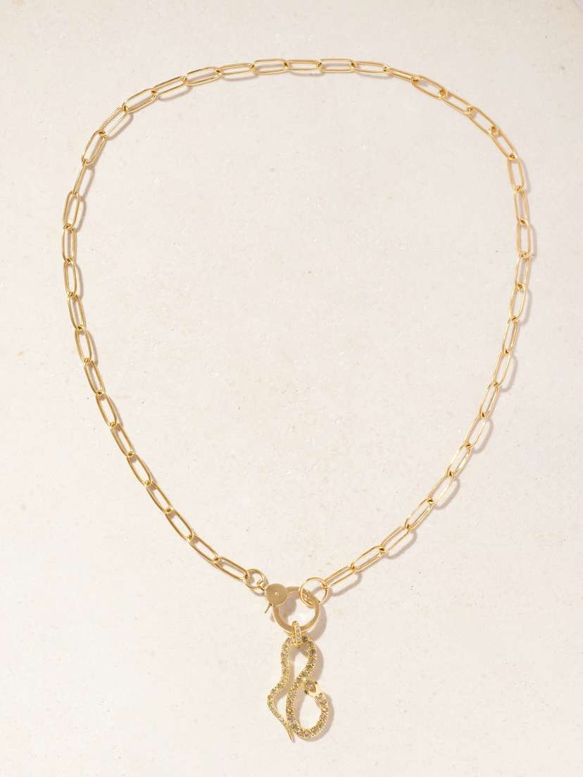Ileana Makri Celestial Snake 18-karat Gold Diamond Necklace