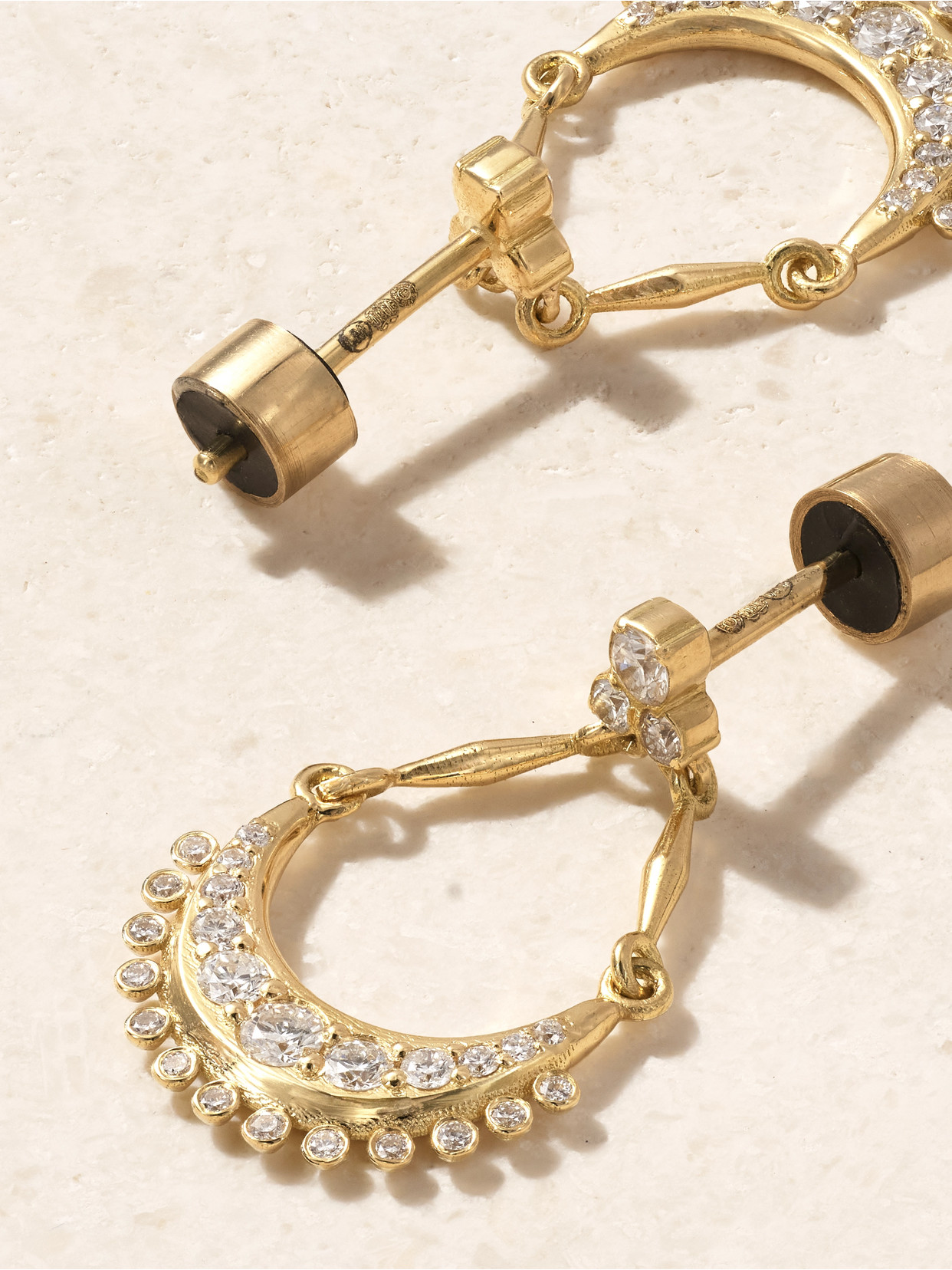 Ileana Makri Lunar Dangle 18-karat Gold Diamond Earrings In Gold