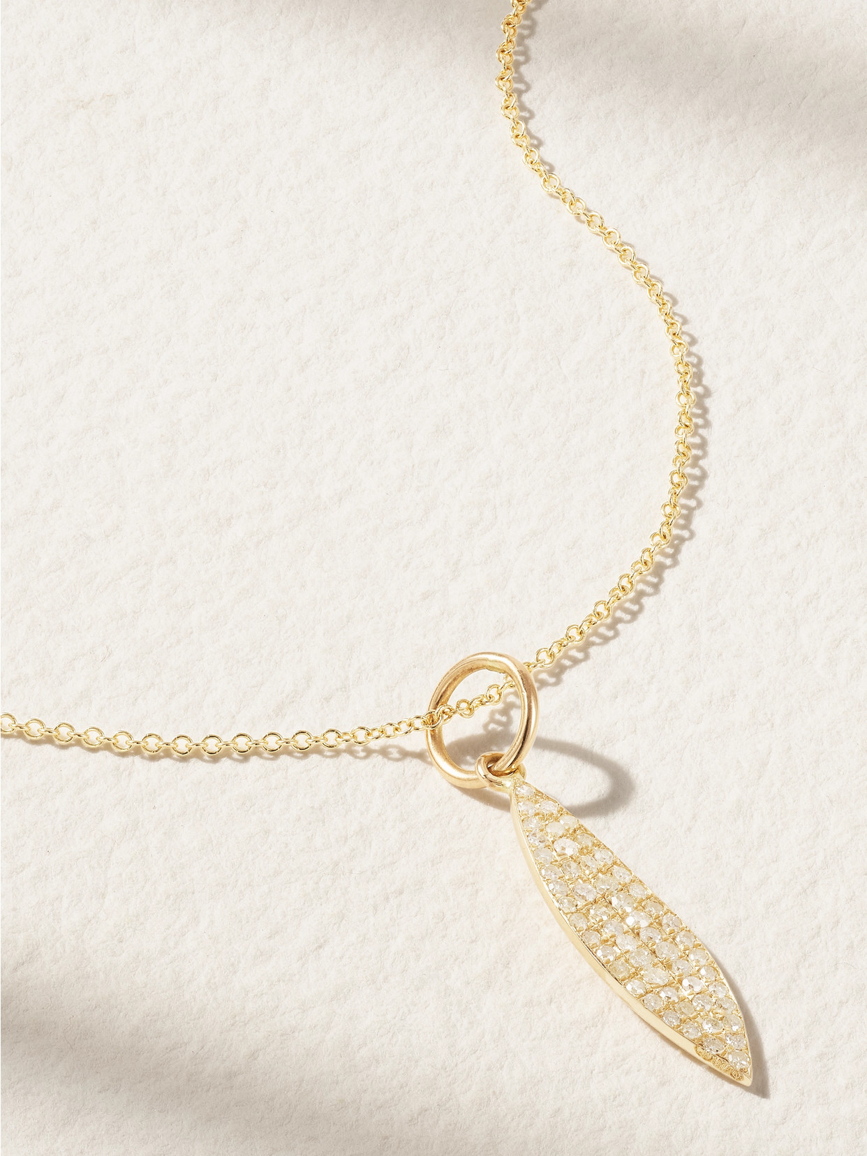 Ileana Makri Leaf 18-karat Gold Diamond Necklace