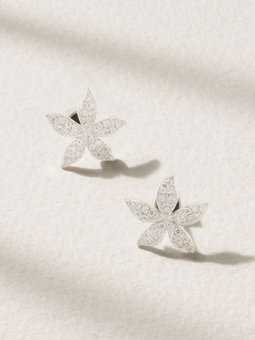 Ileana Makri Blossom 18-karat White Gold Diamond Earrings