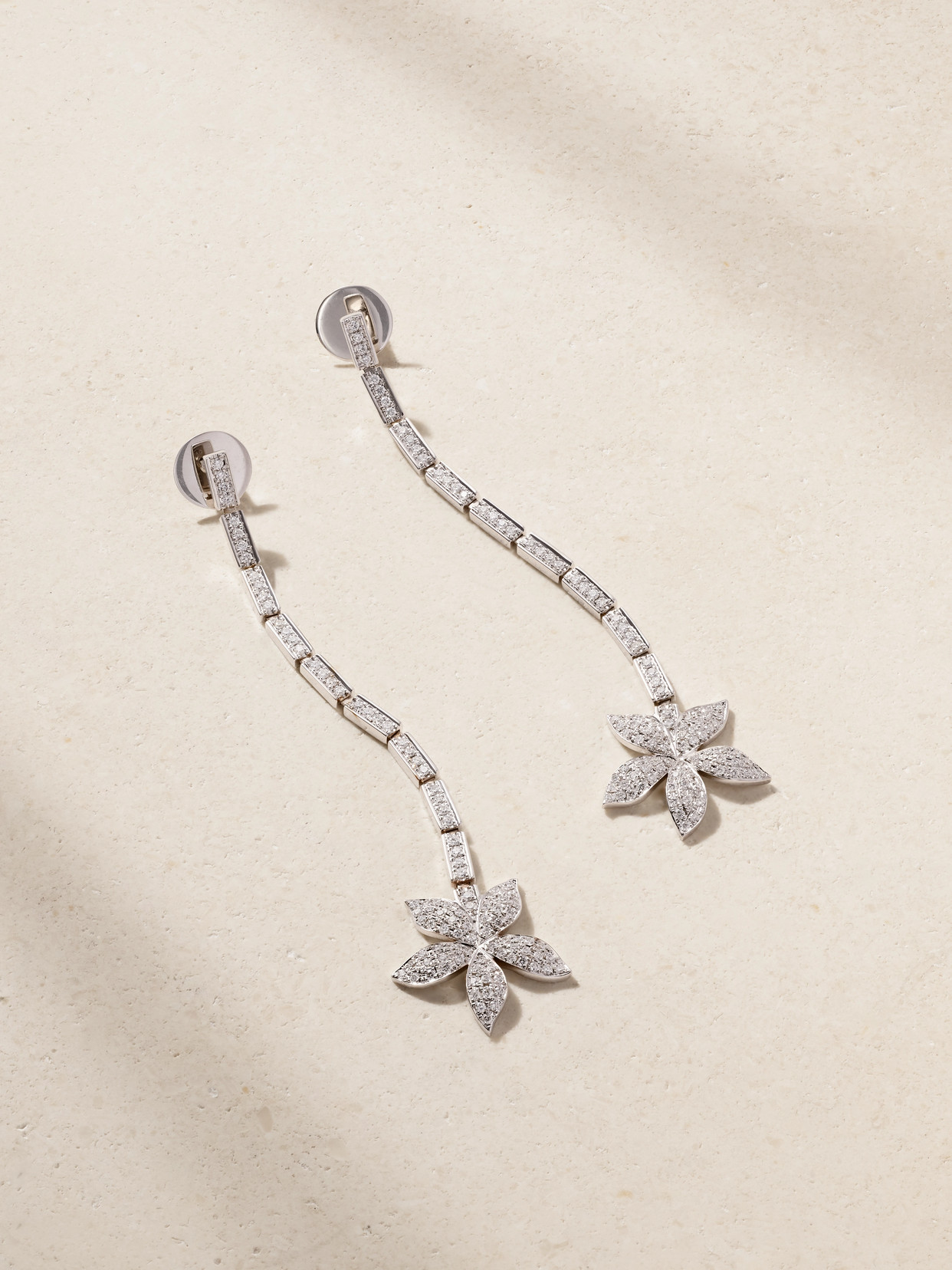 Ileana Makri - Ripple Blossom 18-karat White Gold Diamond Earrings - One size