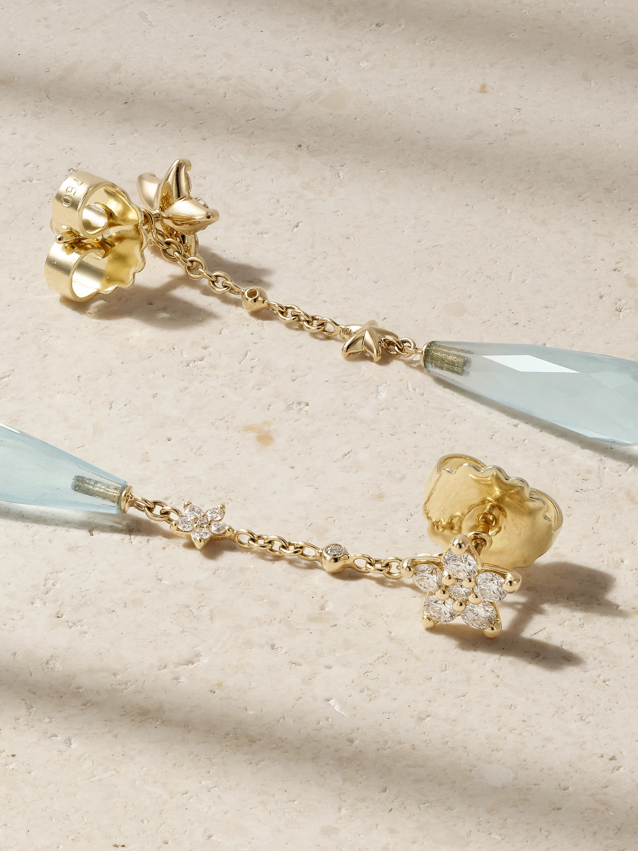 Ole Lynggaard Copenhagen Shooting Stars 18-karat Gold, Aquamarine And Diamond Earrings In Gold