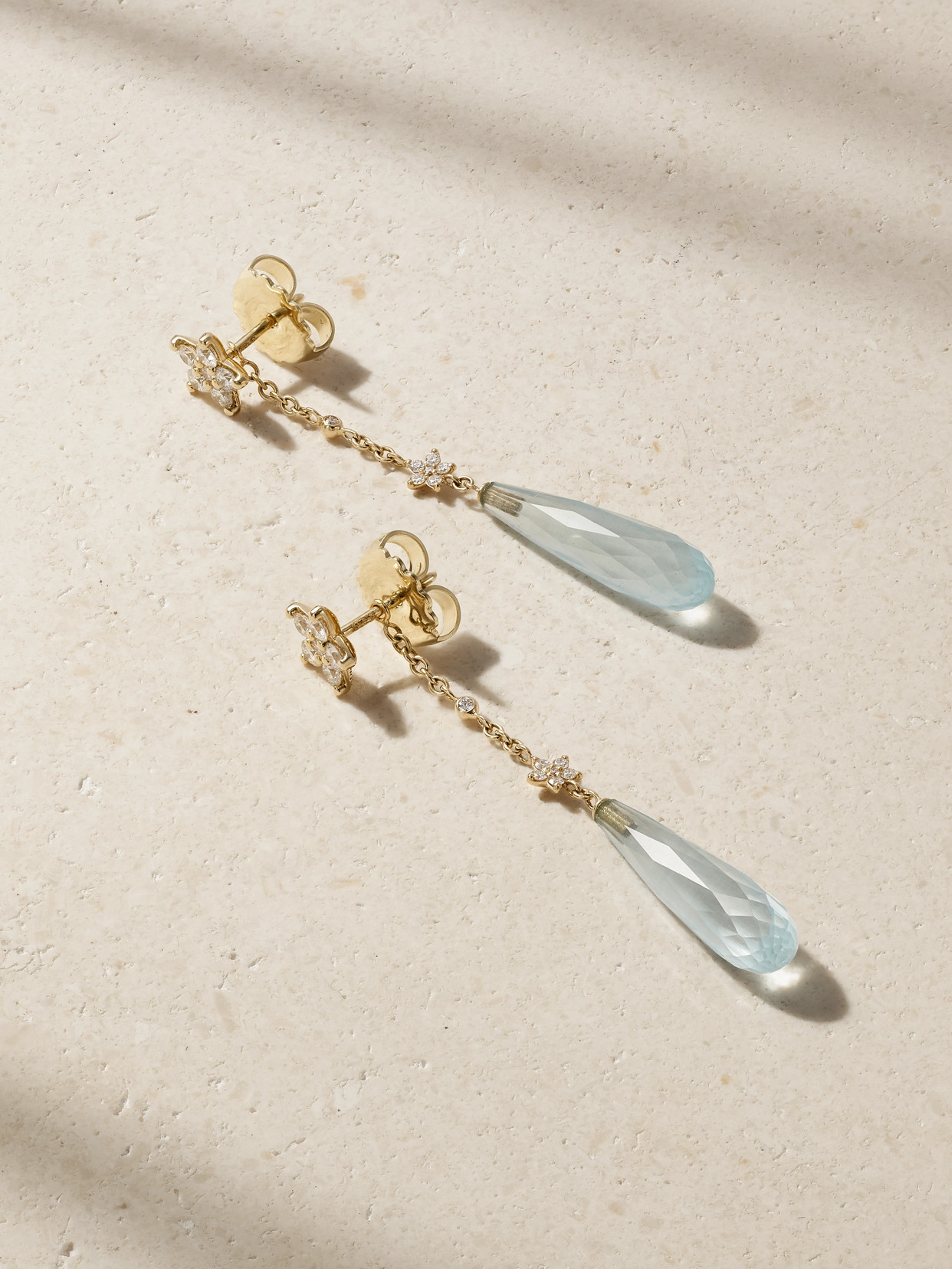 Ole Lynggaard Copenhagen Shooting Stars 18-karat Gold, Aquamarine And Diamond Earrings