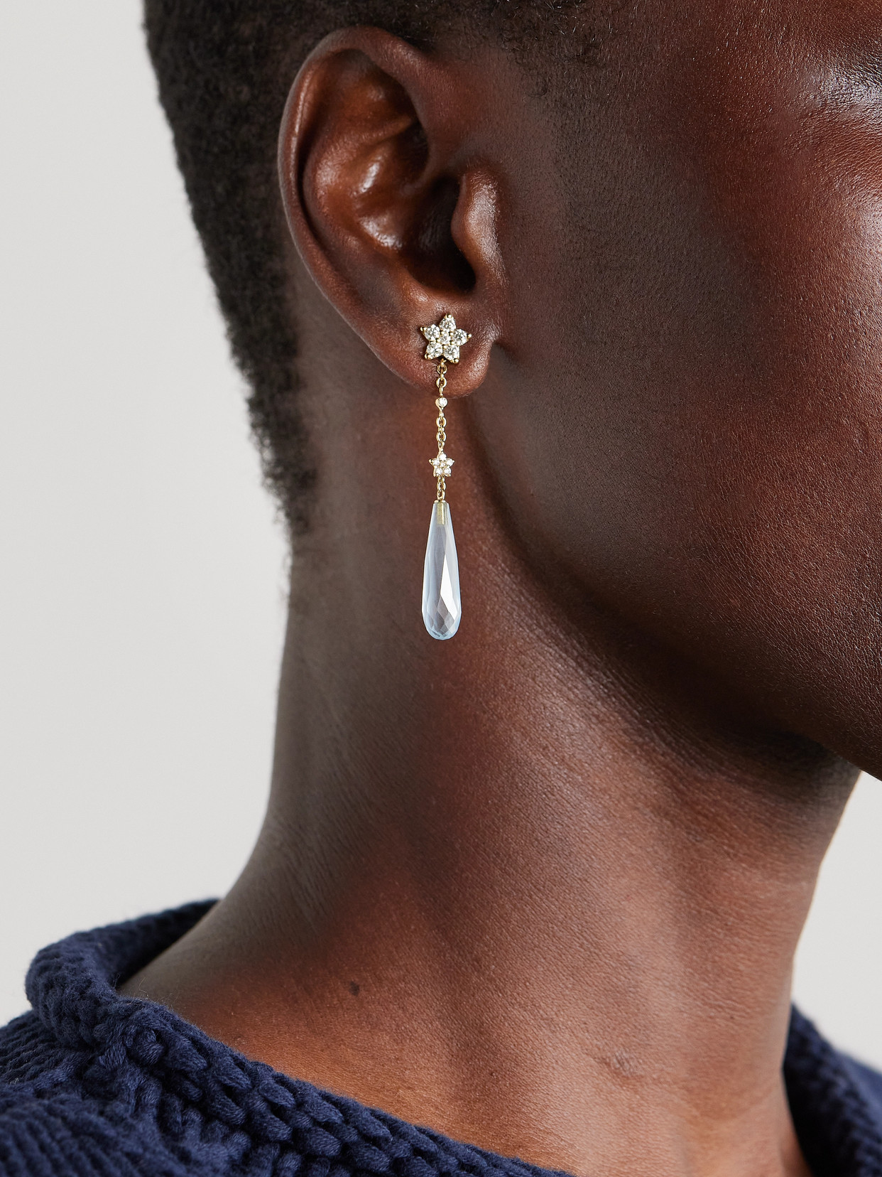 Ole Lynggaard Copenhagen Shooting Stars 18-karat Gold, Aquamarine And Diamond Earrings In Gold