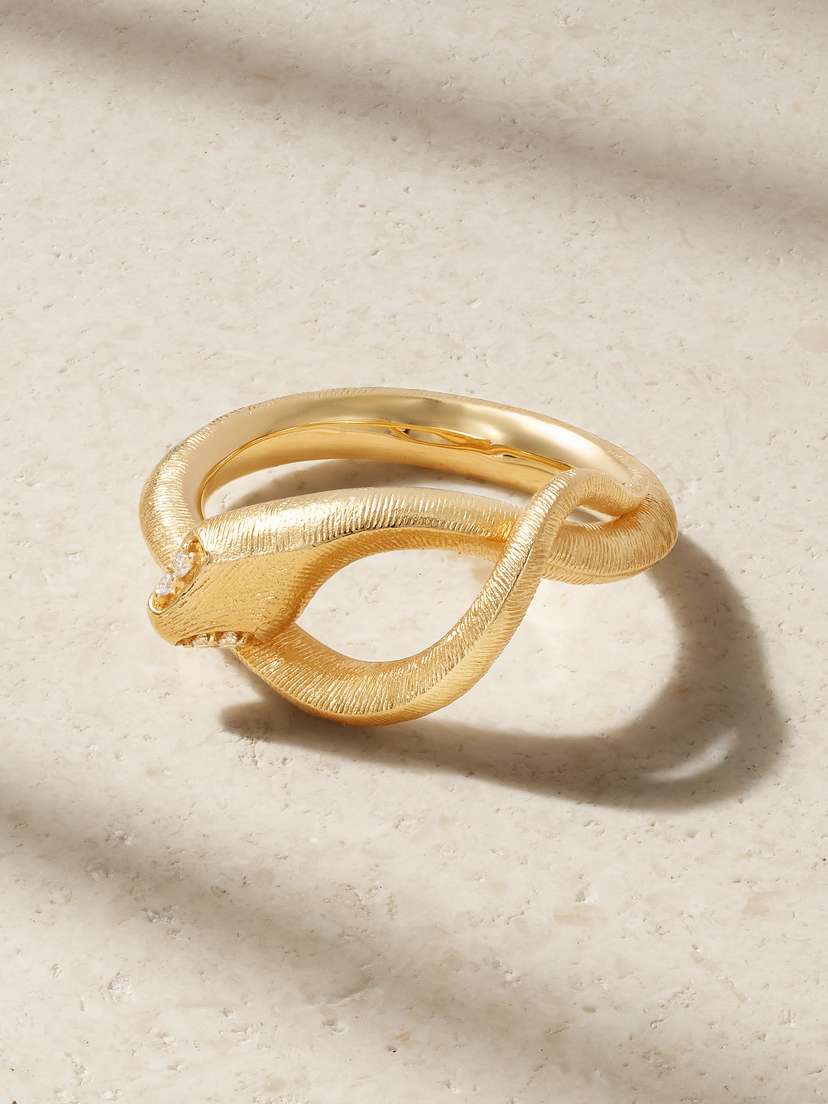 OLE LYNGGAARD COPENHAGEN Small Snakes 18-karat Gold Diamond Ring