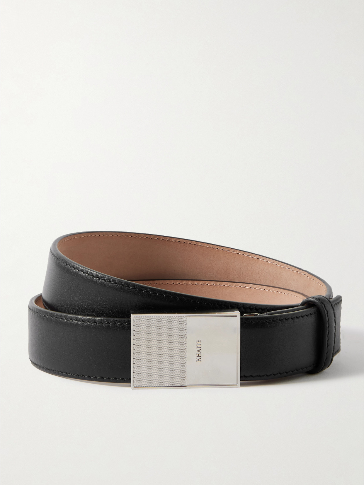 Khaite Elio Leather Belt In Black