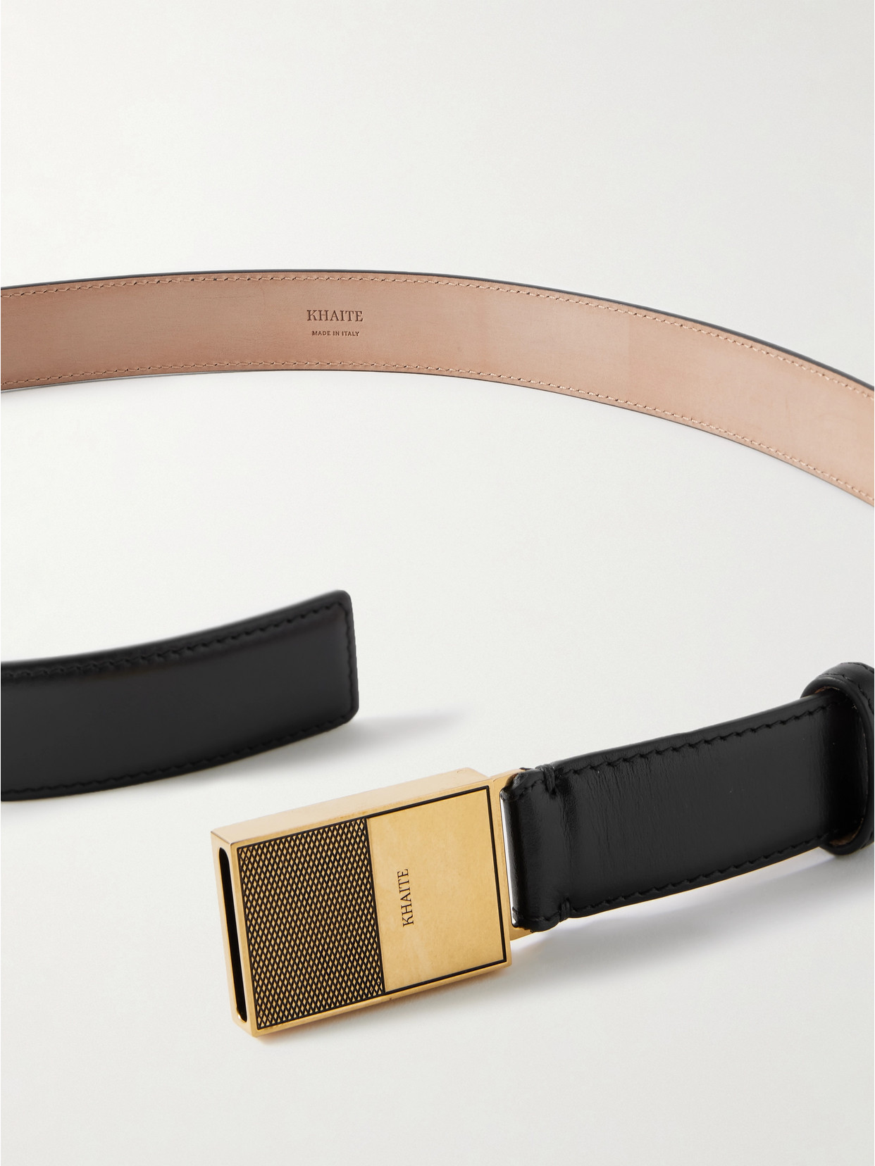 Khaite Elio Leather Belt In Black