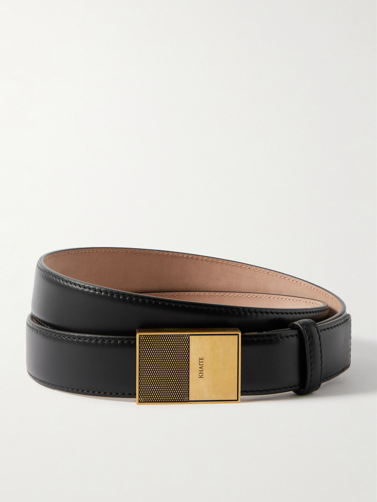 Khaite Elio Leather Belt In Black