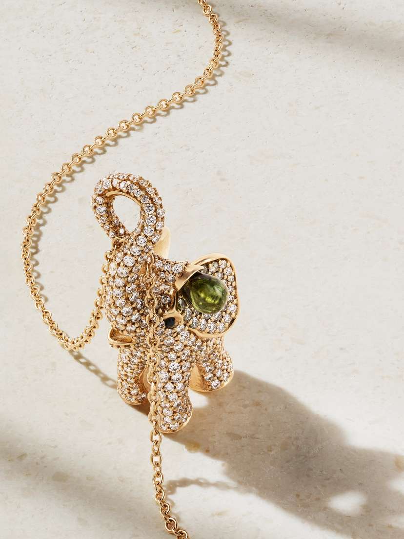 OLE LYNGGAARD COPENHAGEN 18-karat Gold, Diamond And Tourmaline Necklace