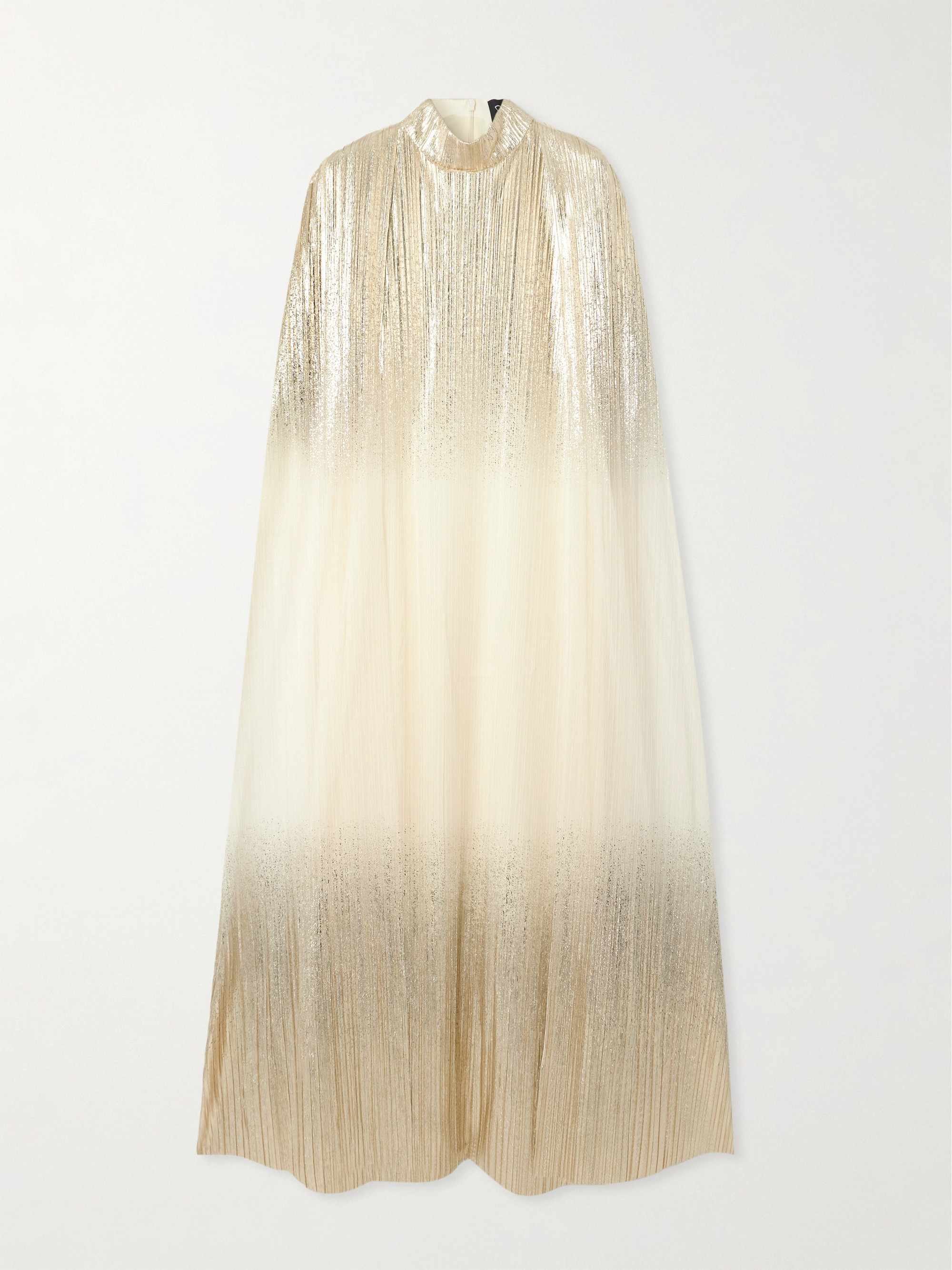 Dima Ayad Metallic plissé-tulle gown and cape set thumbnail