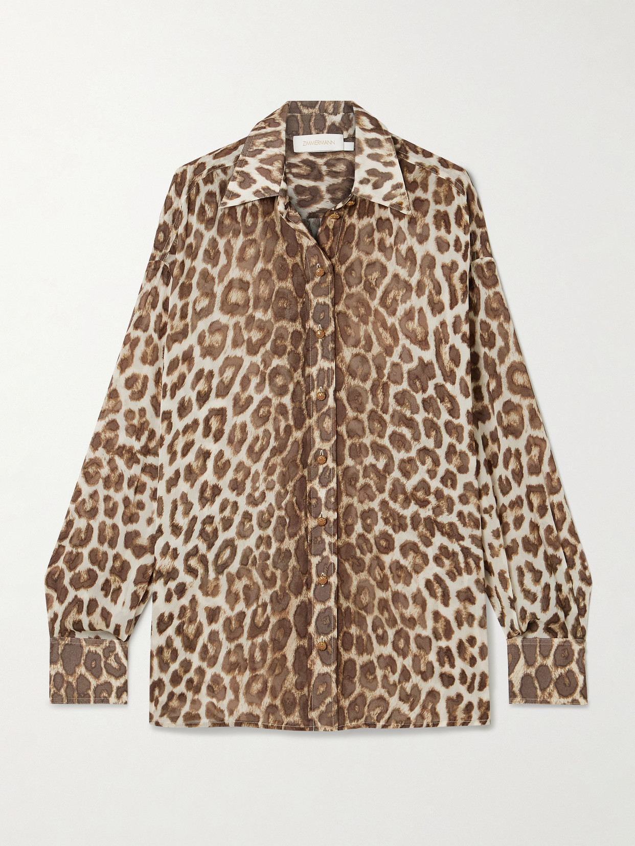 Zimmermann - Illustration Leopard-print Chiffon Shirt - Animal print