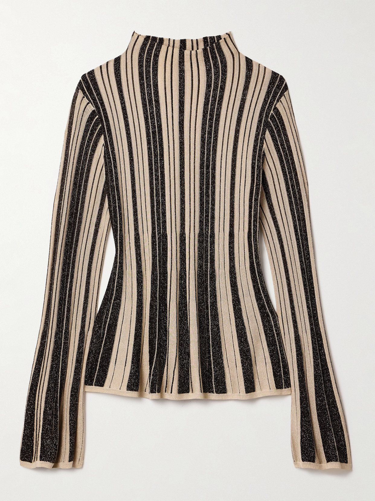 Zimmermann Illustration Mouline Metallic Stripe Top Black/gold In Black