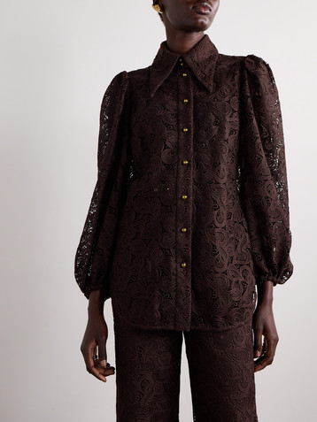 Zimmermann Illustration guipure lace blouse