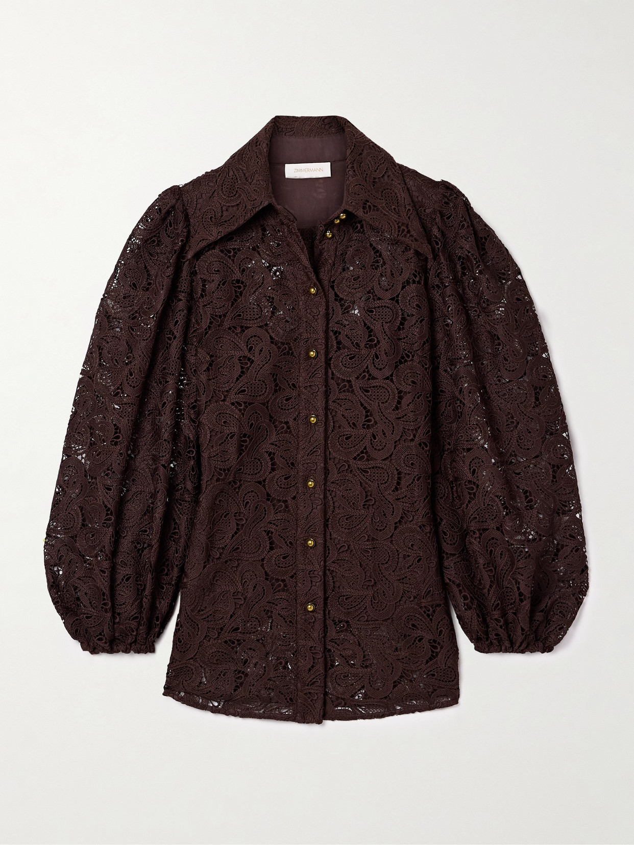 Zimmermann - Illustration Guipure Lace Blouse - Brown