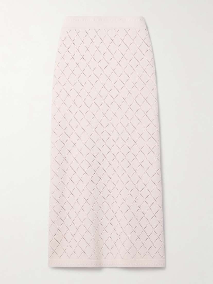 Zimmermann Pointelle-knit Wool Midi Skirt