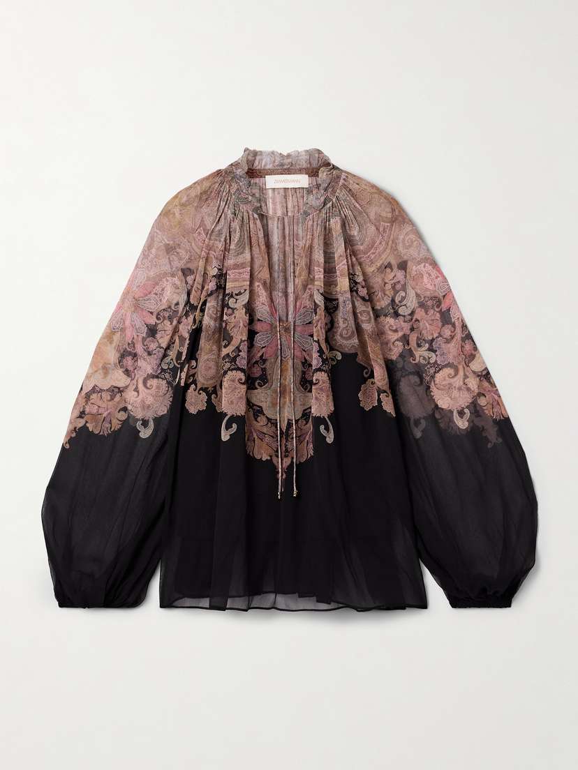 Zimmermann Illustration Paisley-print Crepon Blouse