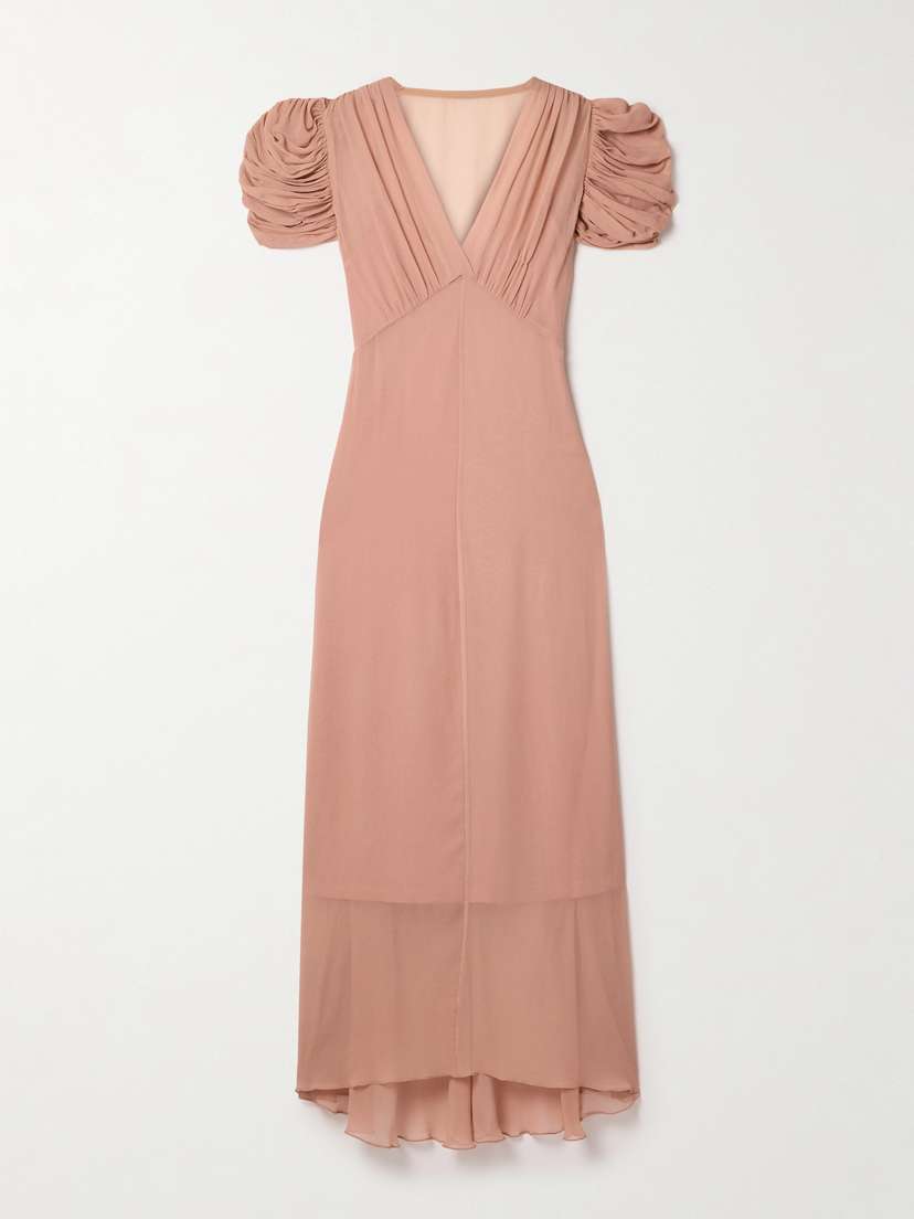 Zimmermann Eden Asymmetric Gathered Silk-georgette Dress