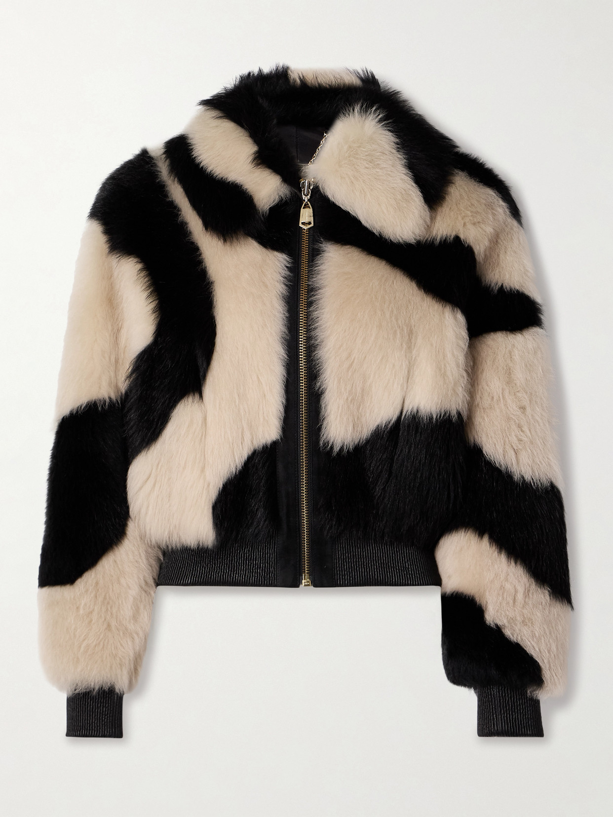 Zimmermann - Illustration Cropped Shearling Jacket - Cream