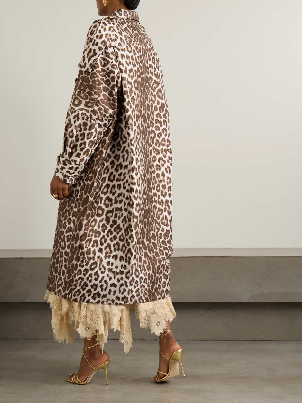 Zimmermann Illustration Leopard Print Twill Trench Coat In Animal Print