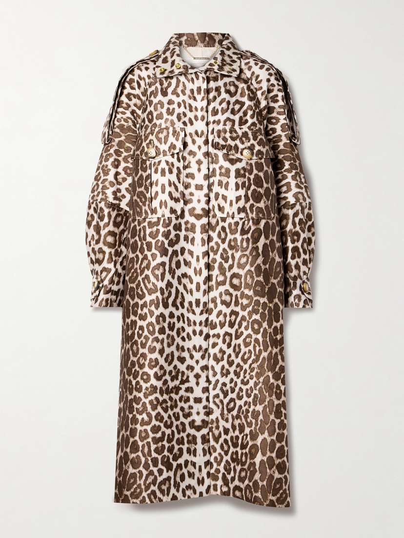 Zimmermann Illustration Leopard-print Wool And Silk-blend Twill Coat