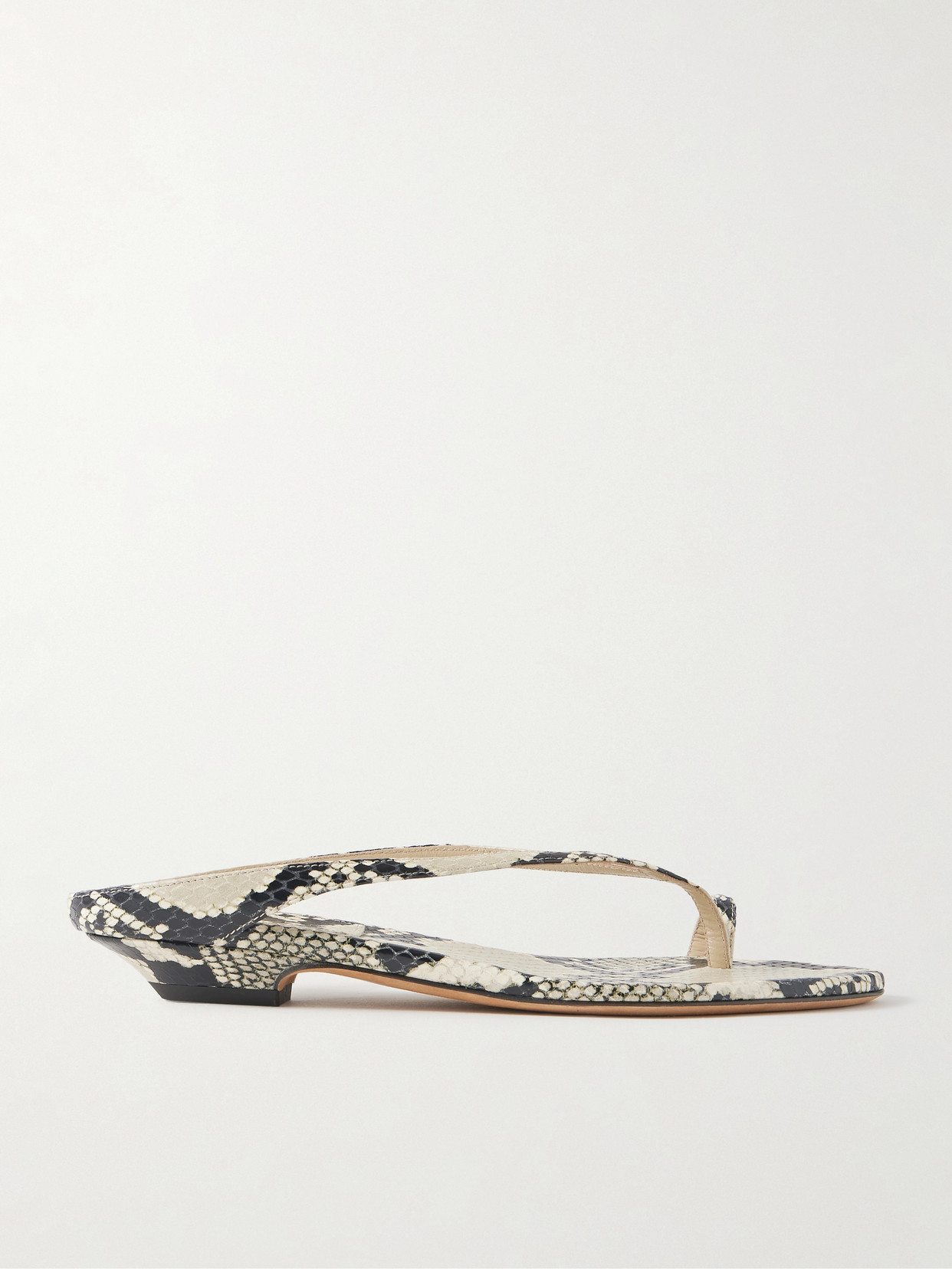 Khaite Marion Snake-effect Leather Mules In Animal Print