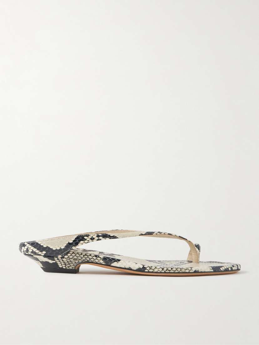 Khaite Marion Snake-effect Leather Mules