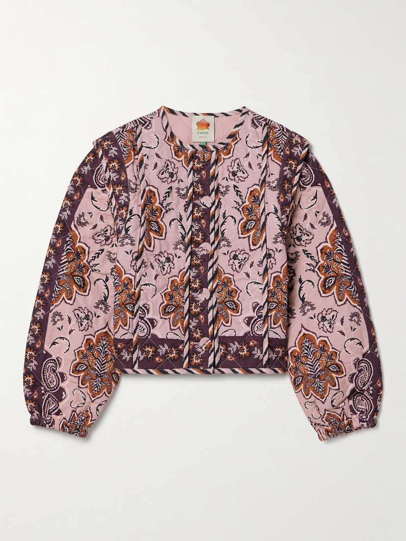 Farm Rio Paisley-print Quilted Cotton Jacket - x large