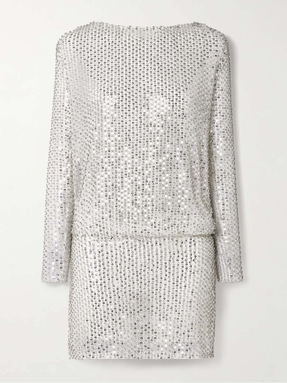 danae draped embellished tulle mini dress