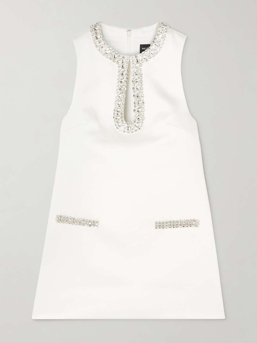 Retrofête Nelly Crystal-embellished Duchesse-satin Mini Dress