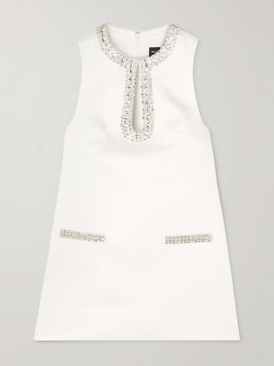 nelly crystal-embellished duchesse-satin mini dress