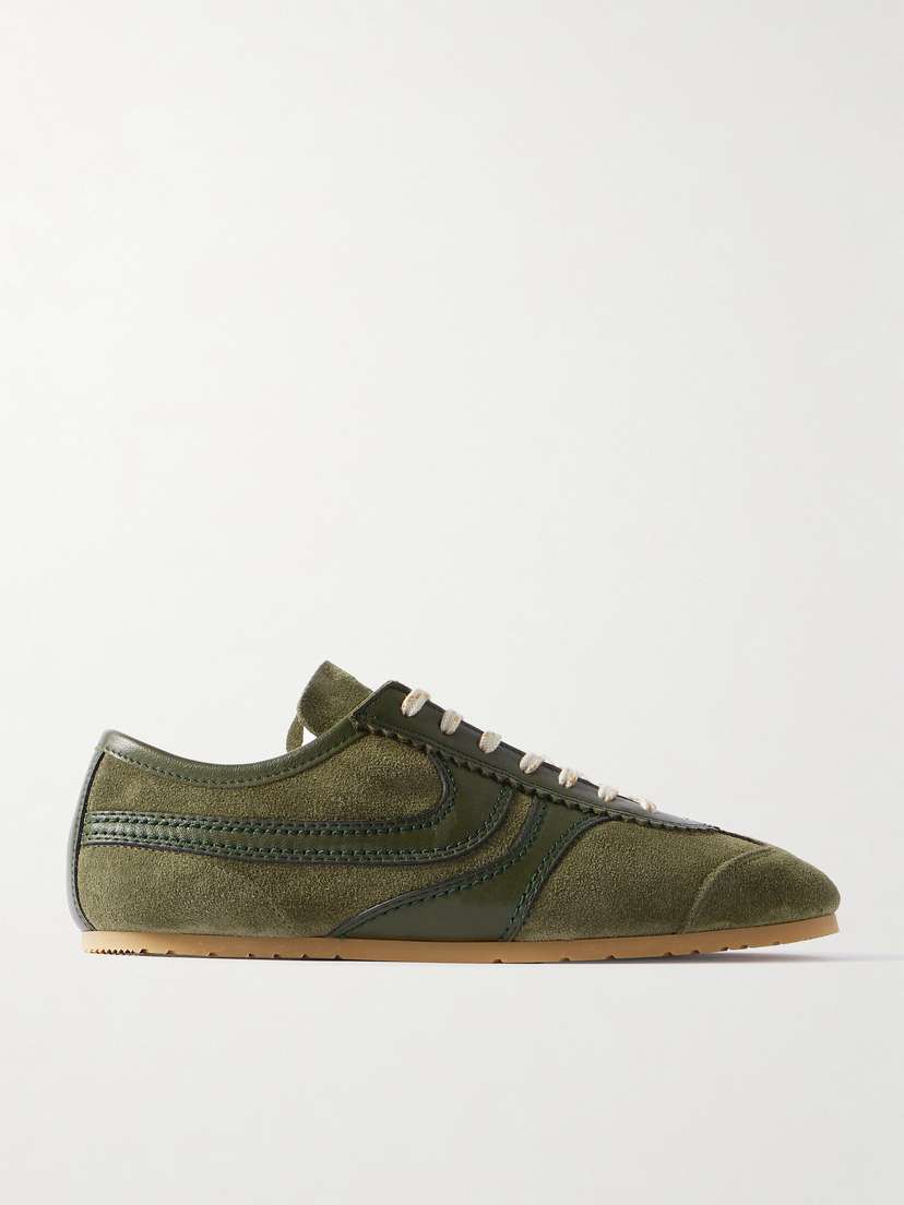 Dries Van Noten Leather-trimmed Suede Sneakers